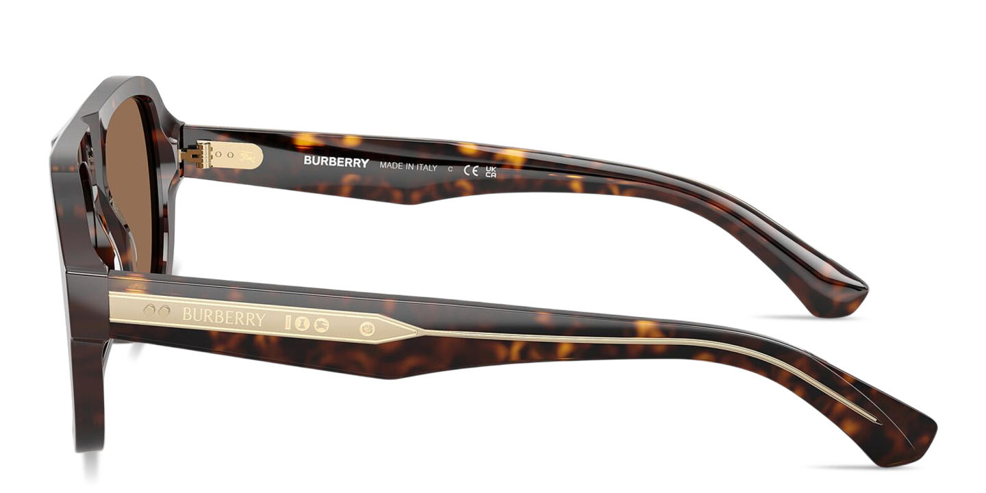 Shop BURBERRY Logo Signature Pilot Sunglasses in Havana online.