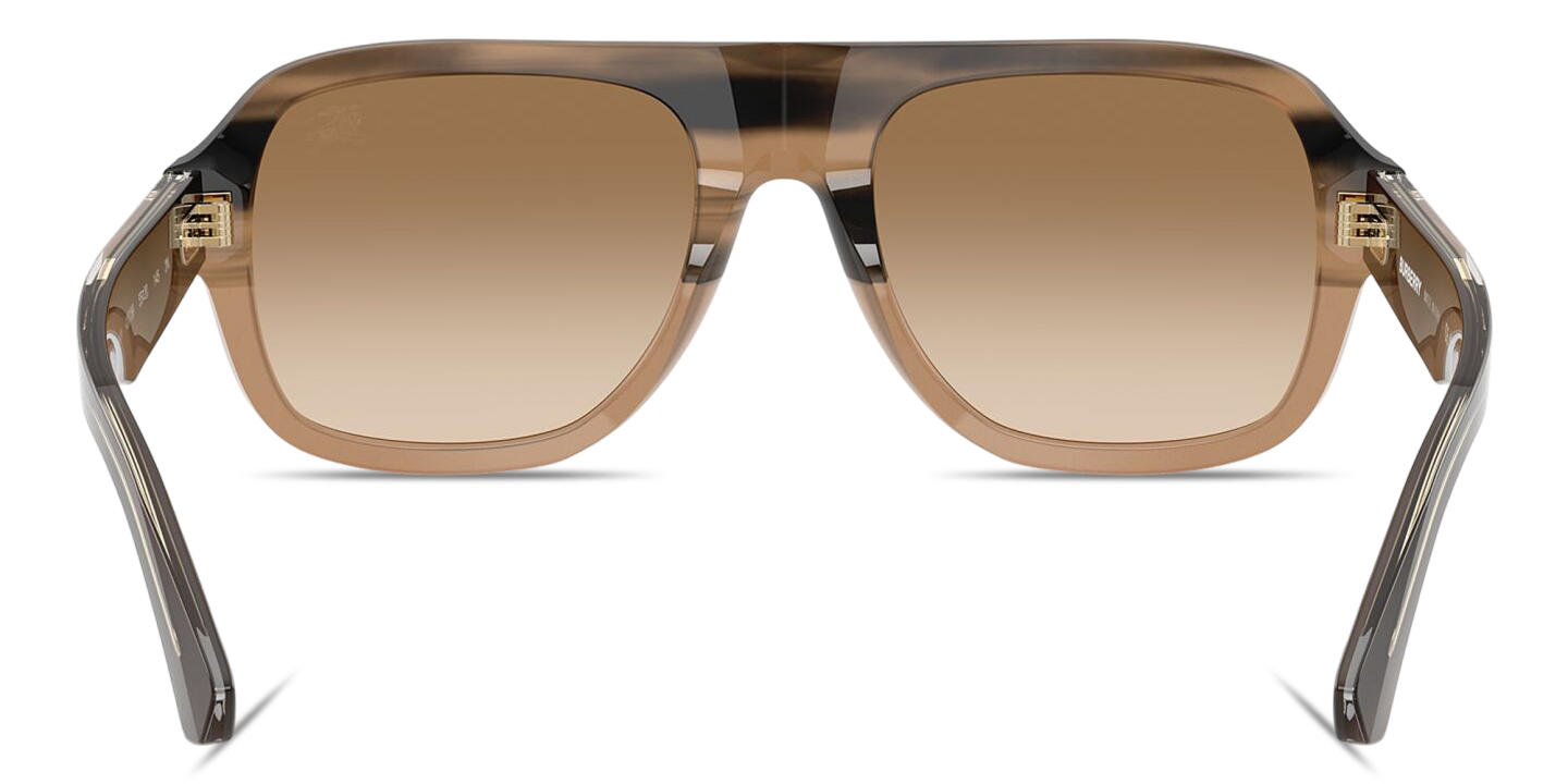 Shop BURBERRY Logo Signature Pilot Sunglasses in Striped Beige online.