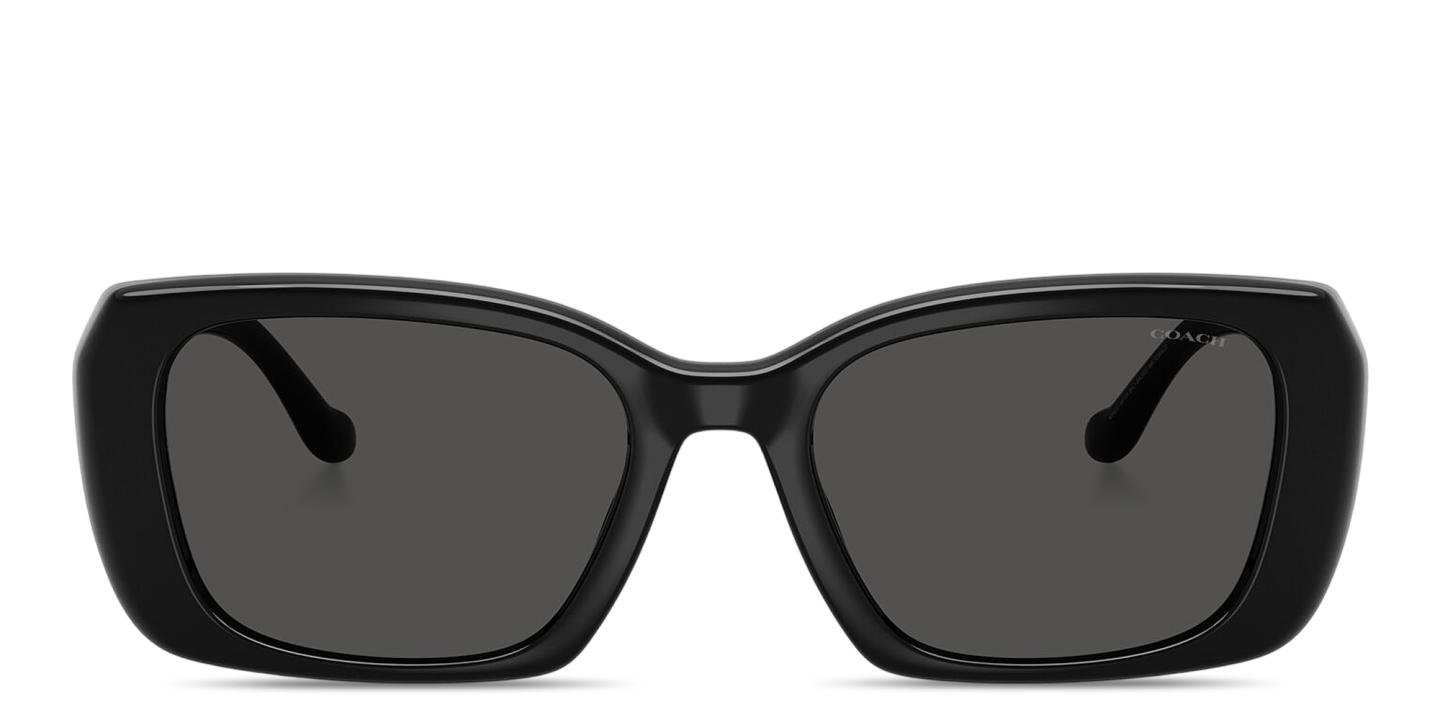 Shop Coach Logo Square Sunglasses in Black online.