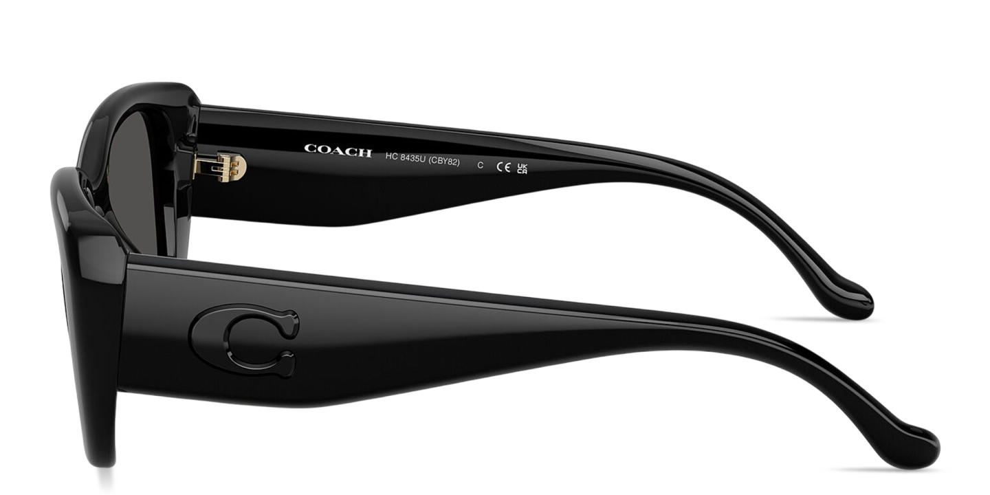 Shop Coach Logo Square Sunglasses in Black online.