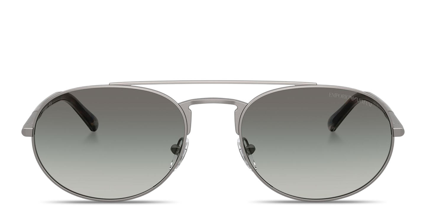 Emporio Armani Engraved Logo Pilot Sunglasses in Matte Gunmetal – Product Photo 0