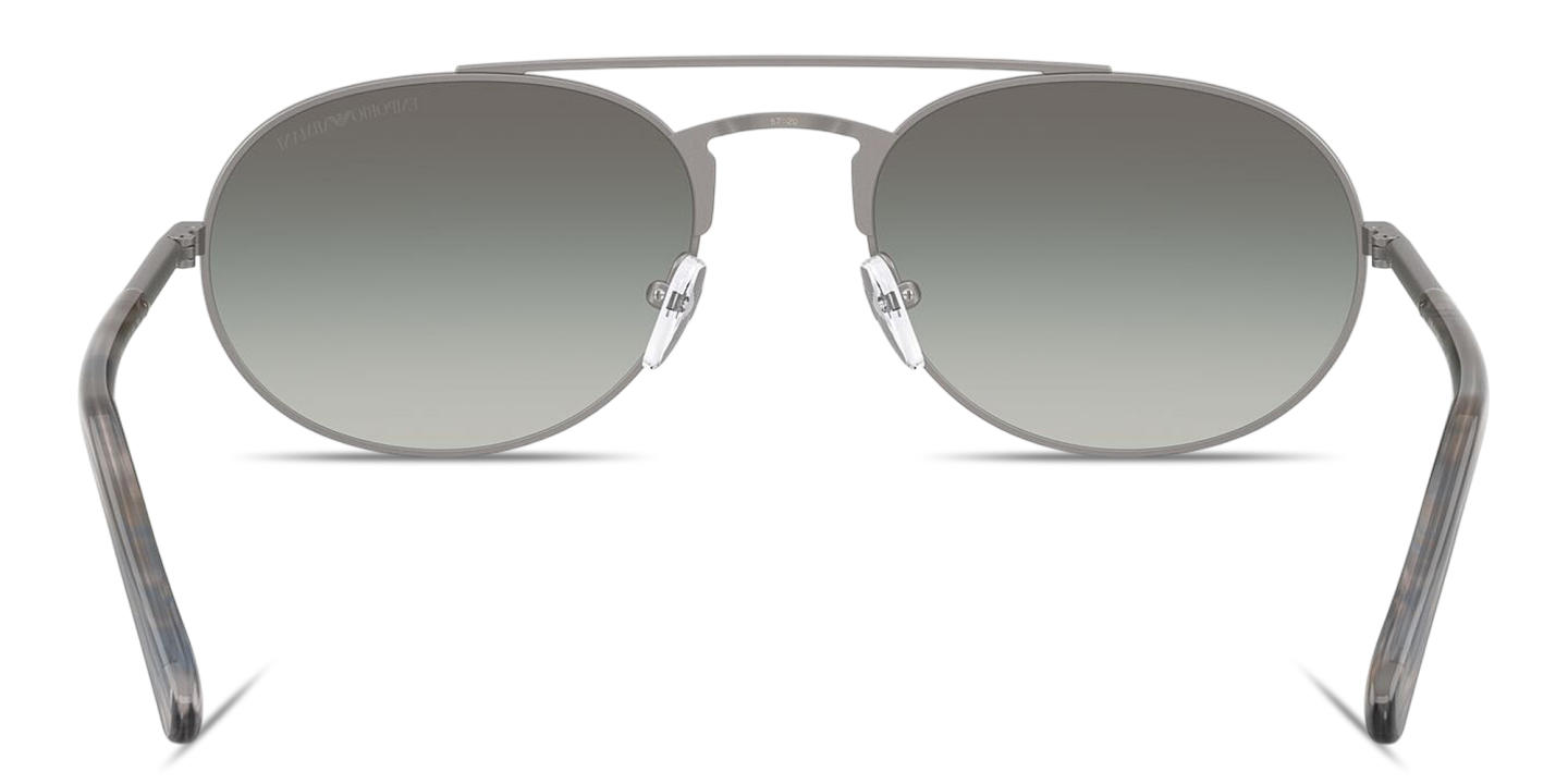 Emporio Armani Engraved Logo Pilot Sunglasses in Matte Gunmetal – Product Photo 3