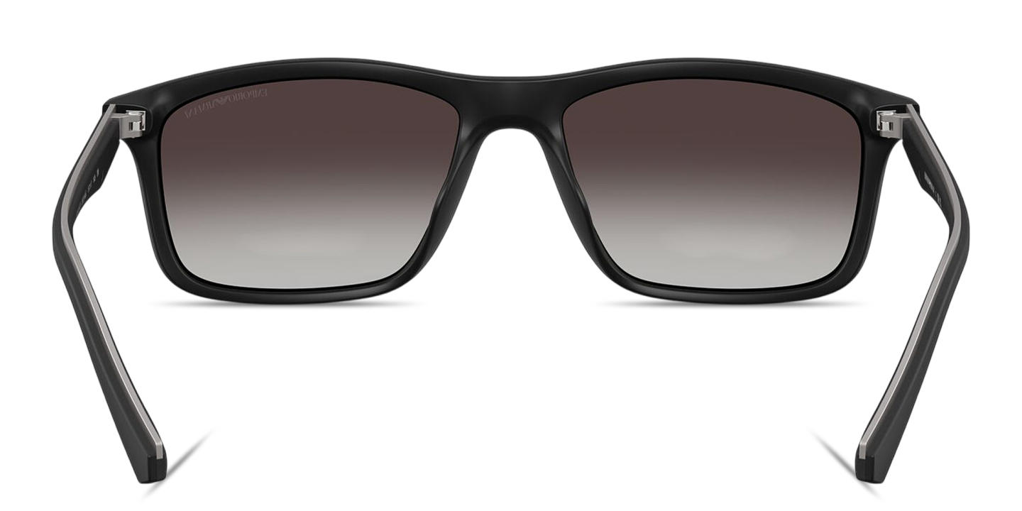 Shop Emporio Armani Eagle Logo Pillow Sunglasses in Matte Black online.