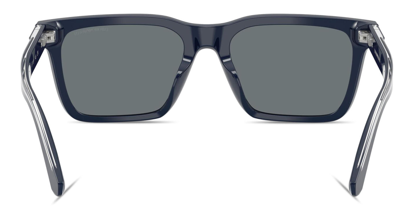 Shop Emporio Armani Logo Signature Square Sunglasses in Blue online.