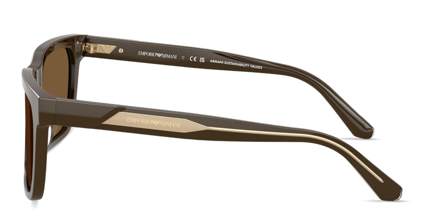 Shop Emporio Armani Logo Signature Square Sunglasses in Brown online.