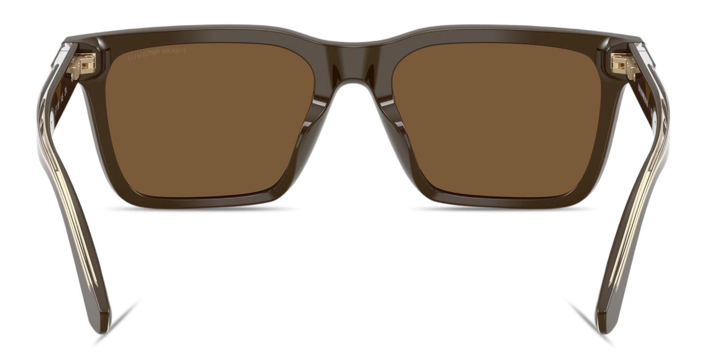 Shop Emporio Armani Logo Signature Square Sunglasses in Brown online.
