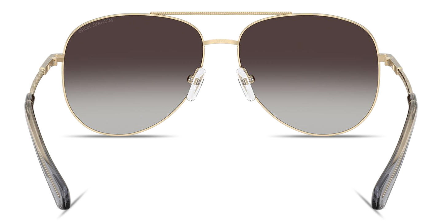 Shop Michael Kors Perledo Pilot Sunglasses in Light Gold online.