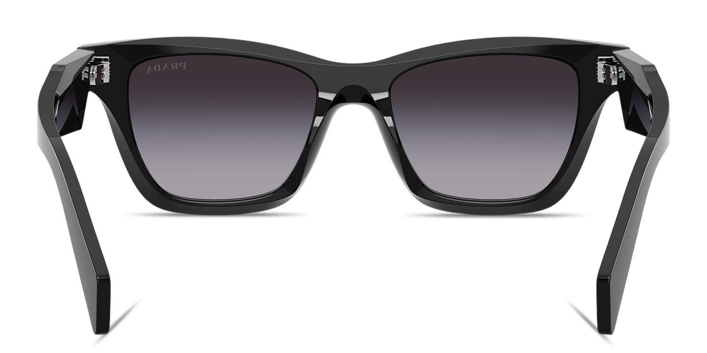 Shop PRADA Logo Signature Butterfly Sunglasses in Black online.