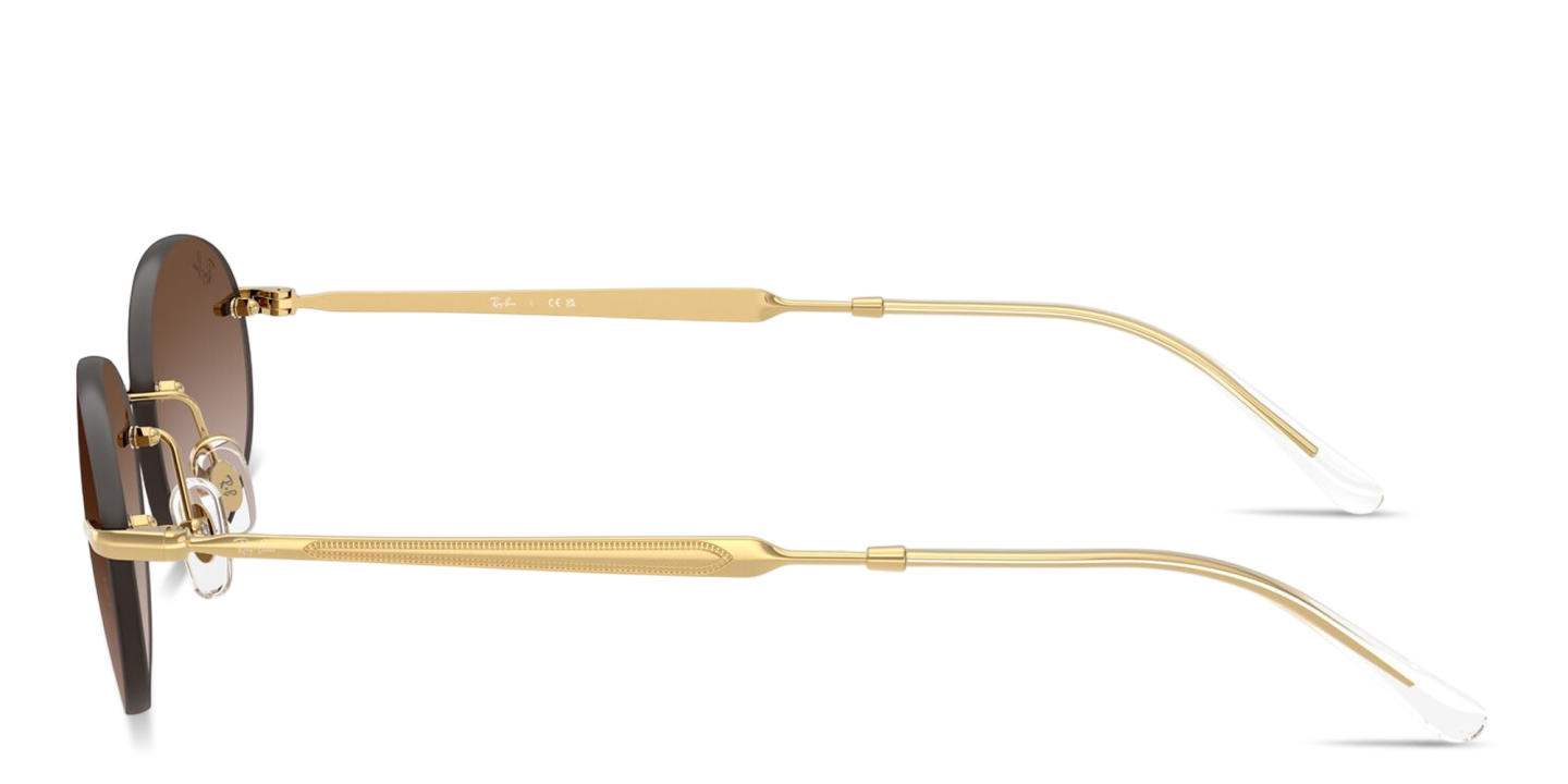 تسوق نظارات شمسية بيضاوية بدون إطار للجنسين بتوقيع العلامة راي بان بلون ذهبي أونلاين.