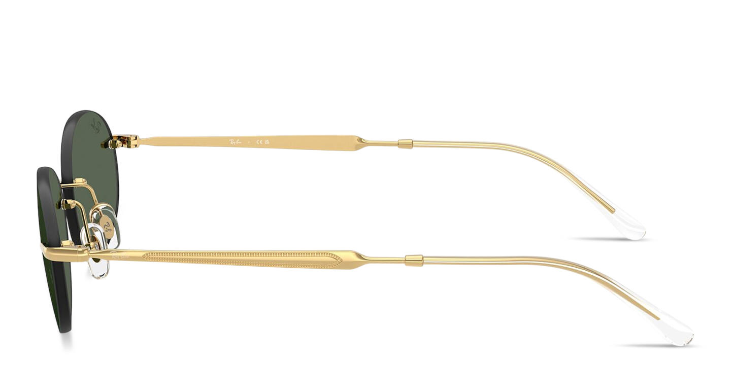 Shop Ray-Ban Logo Signature Unisex Rimless Oval Sunglasses in Arista Gold online.