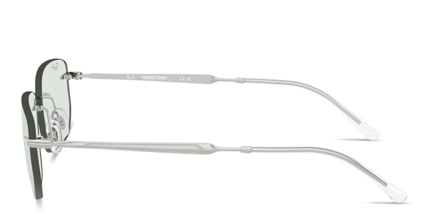 Shop Ray-Ban Logo Signature Unisex Rimless Irregular Sunglasses in Silver online.