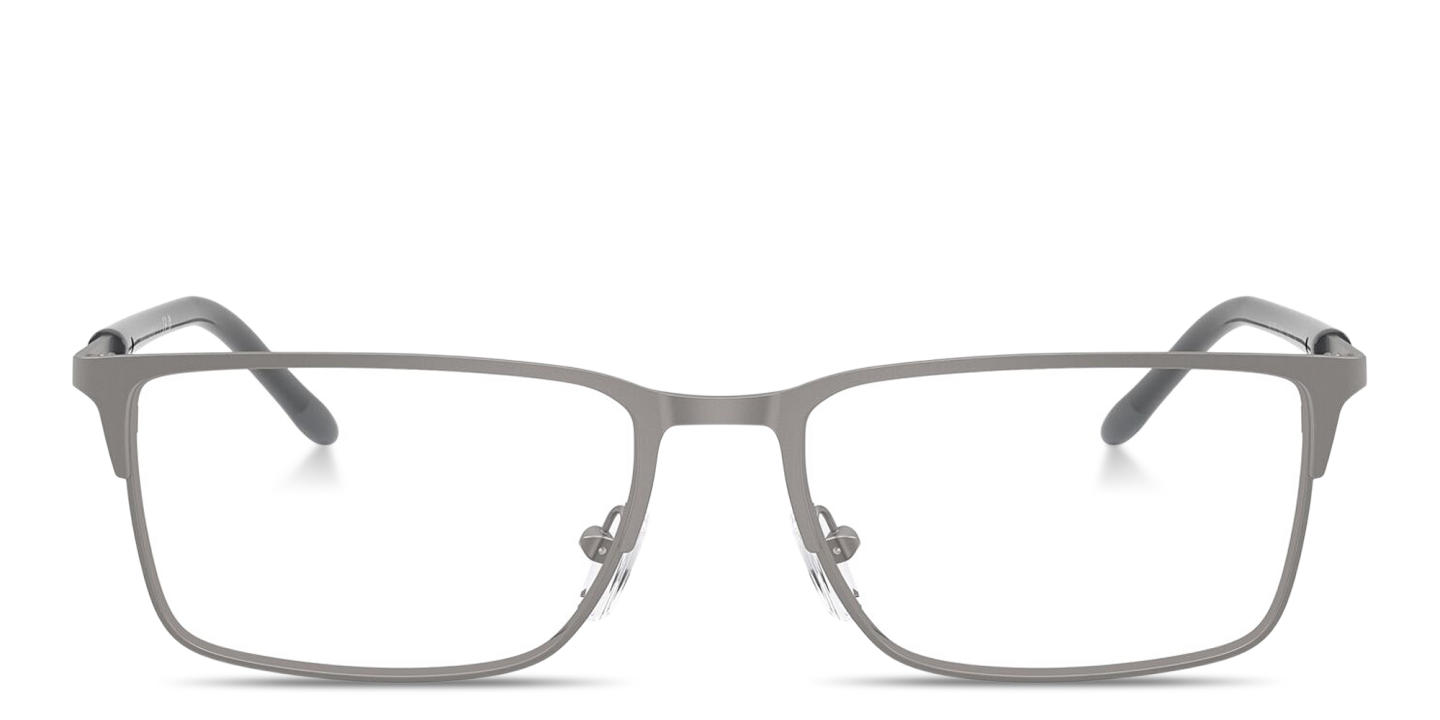 Shop Armani Exchange A|X Logo Wide Rectangle Eyeglasses in Gunmetal online.