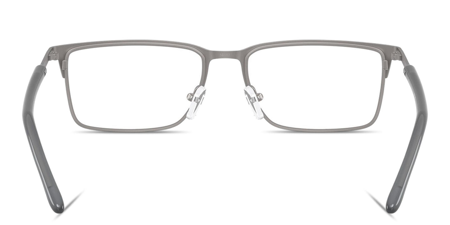 Shop Armani Exchange A|X Logo Wide Rectangle Eyeglasses in Gunmetal online.