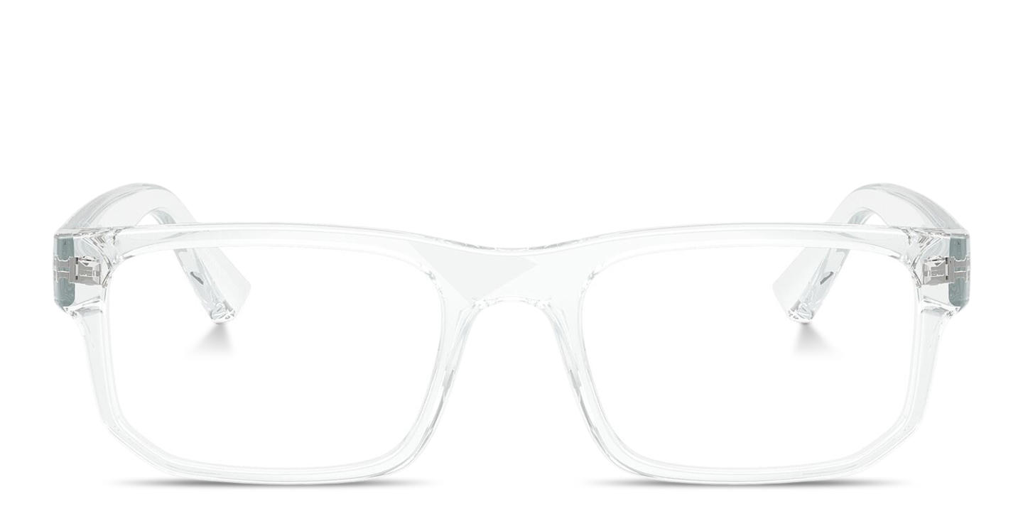 Shop Armani Exchange A|X Logo Rectangle Eyeglasses in Clear online.