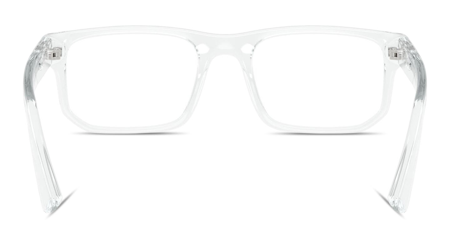 Shop Armani Exchange A|X Logo Rectangle Eyeglasses in Clear online.
