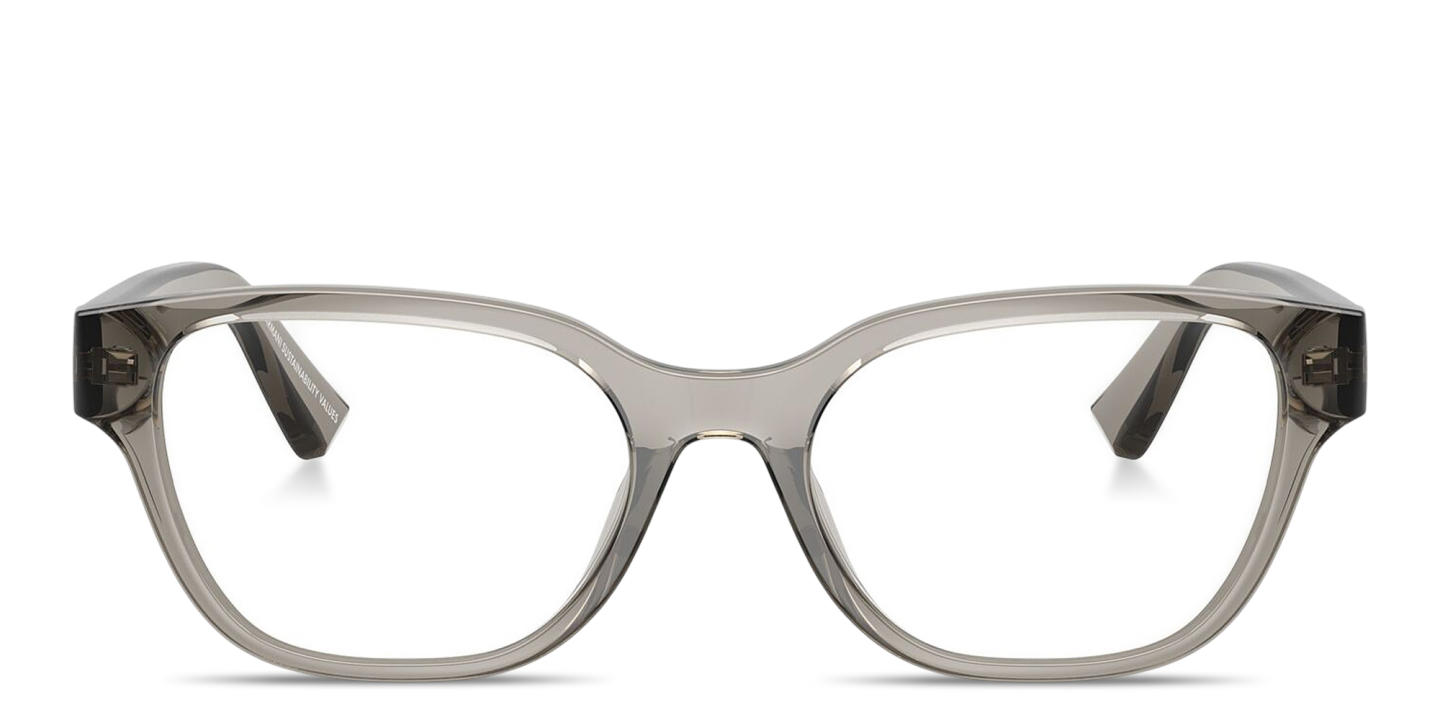 Shop Armani Exchange A|X Logo Cat-Eye Eyeglasses in Transparent Grey online.