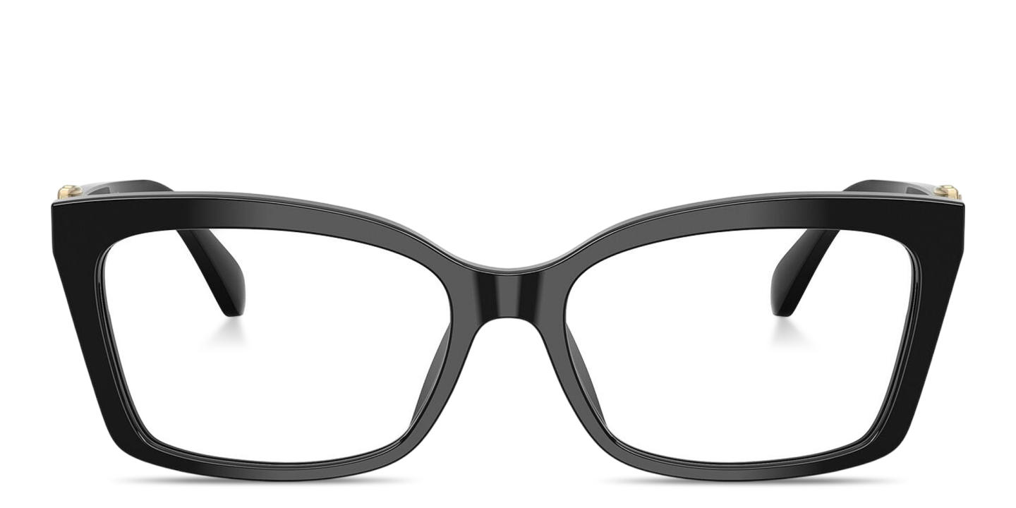 Shop Michael Kors Garzeno Wide Rectangle Eyeglasses in Black online.