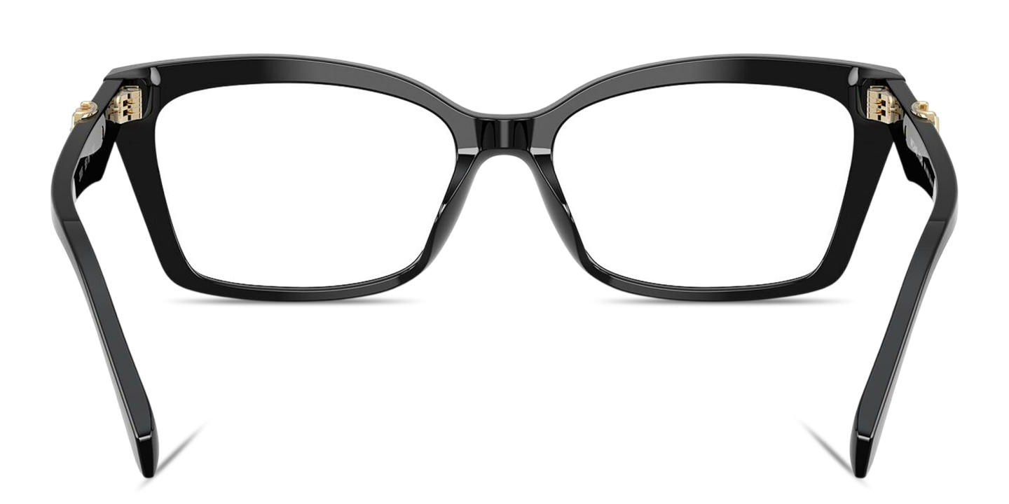 Shop Michael Kors Garzeno Wide Rectangle Eyeglasses in Black online.
