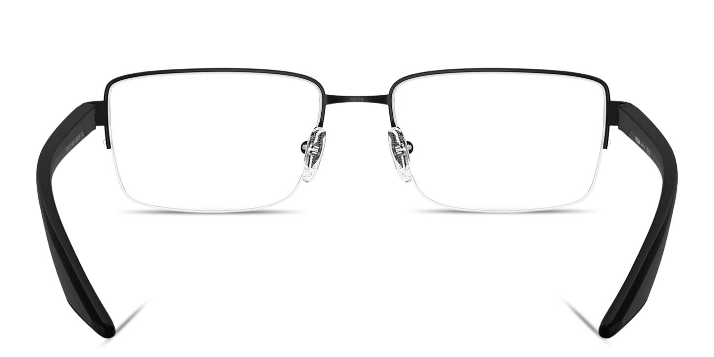 تسوق نظارات طبية بإطار نصفي طراز بيلو بتوقيع العلامة برادا لينيا روسا بلون أسود أونلاين.