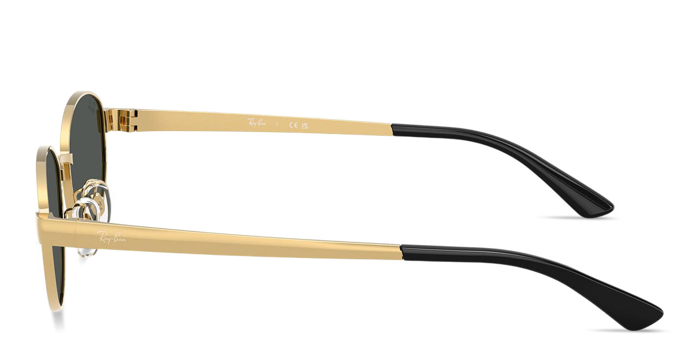 Shop Ray-Ban Engraved Logo Unisex Oval Sunglasses in Arista Gold online.