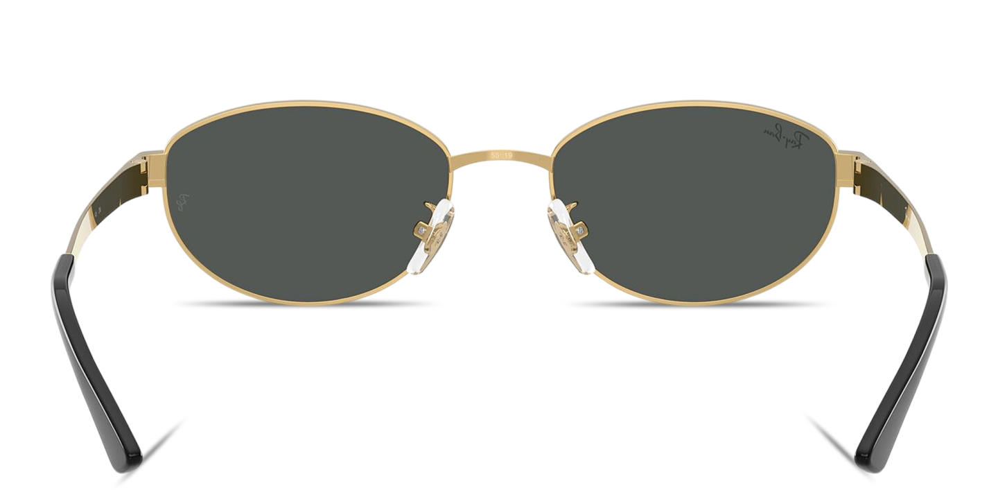 Shop Ray-Ban Engraved Logo Unisex Oval Sunglasses in Arista Gold online.