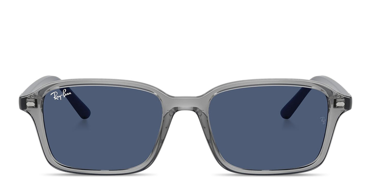 Ray-Ban Embossed Logo Kids Square Sunglasses in Transparent Grey – Product Photo 0