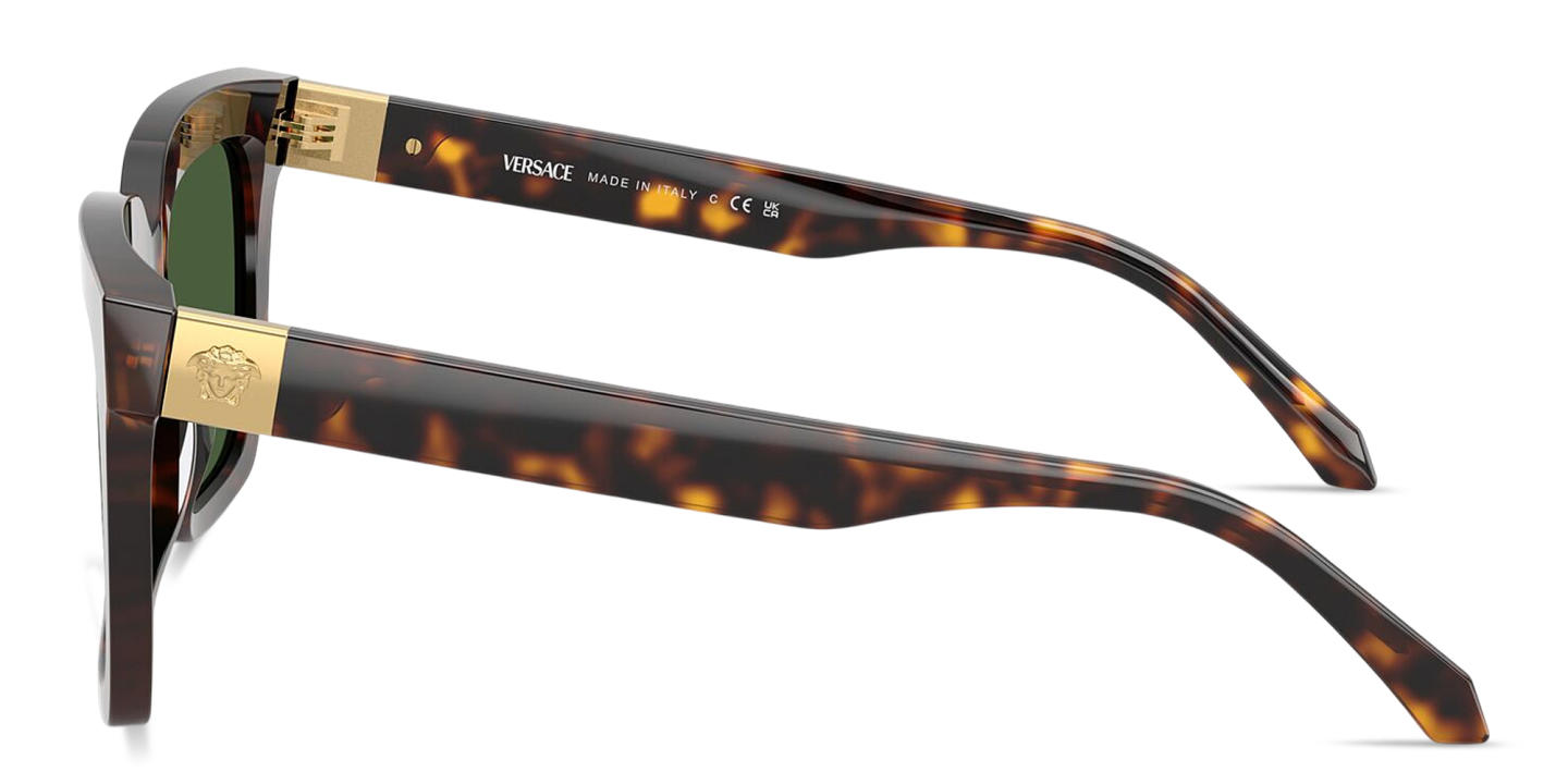 Shop VERSACE Medusa Square Sunglasses in Havana online.