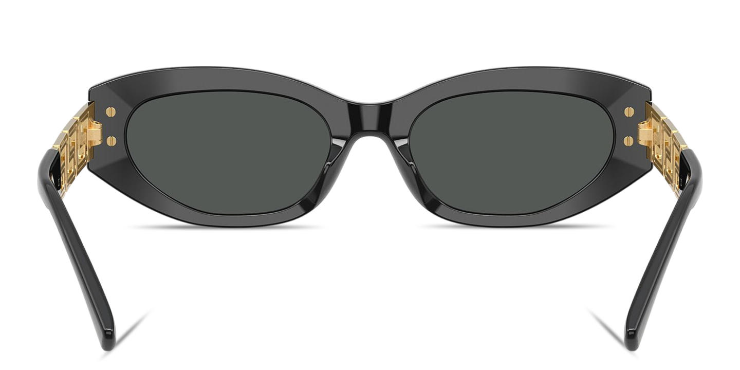 Shop VERSACE Greca Cat-Eye Sunglasses in Black online.