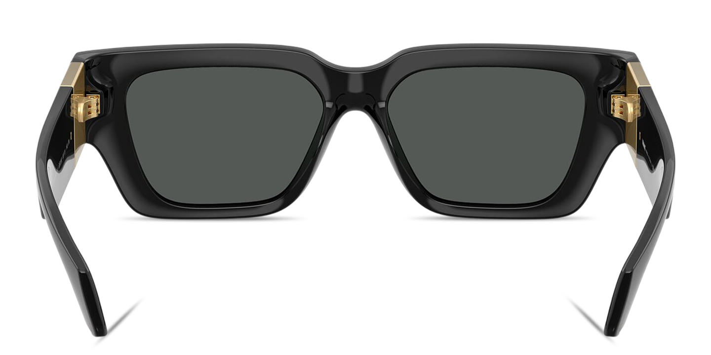 Shop VERSACE Medusa Square Sunglasses in Black online.
