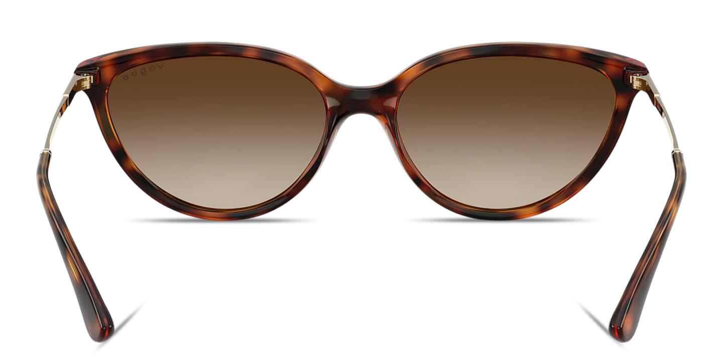 Shop Vogue Eyewear Engraved Logo Cat-Eye Sunglasses in Dark Havana online.
