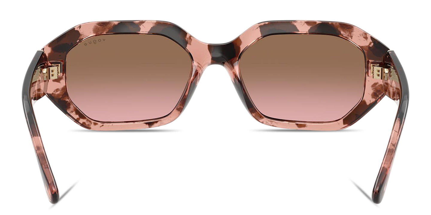 Shop Vogue Eyewear Logo Lettering Irregular Sunglasses in Havana online.