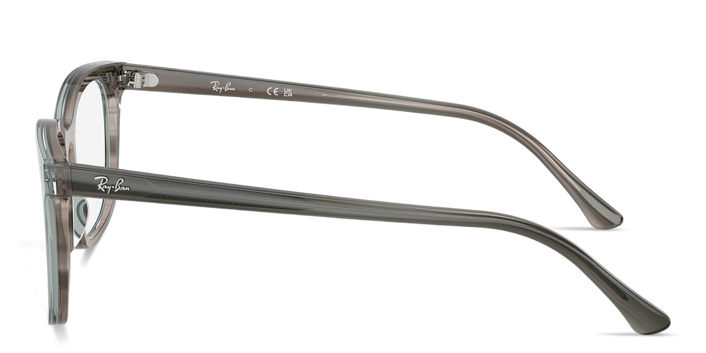 Shop Ray-Ban Optics Unisex Square Eyeglasses in Striped Grey online.