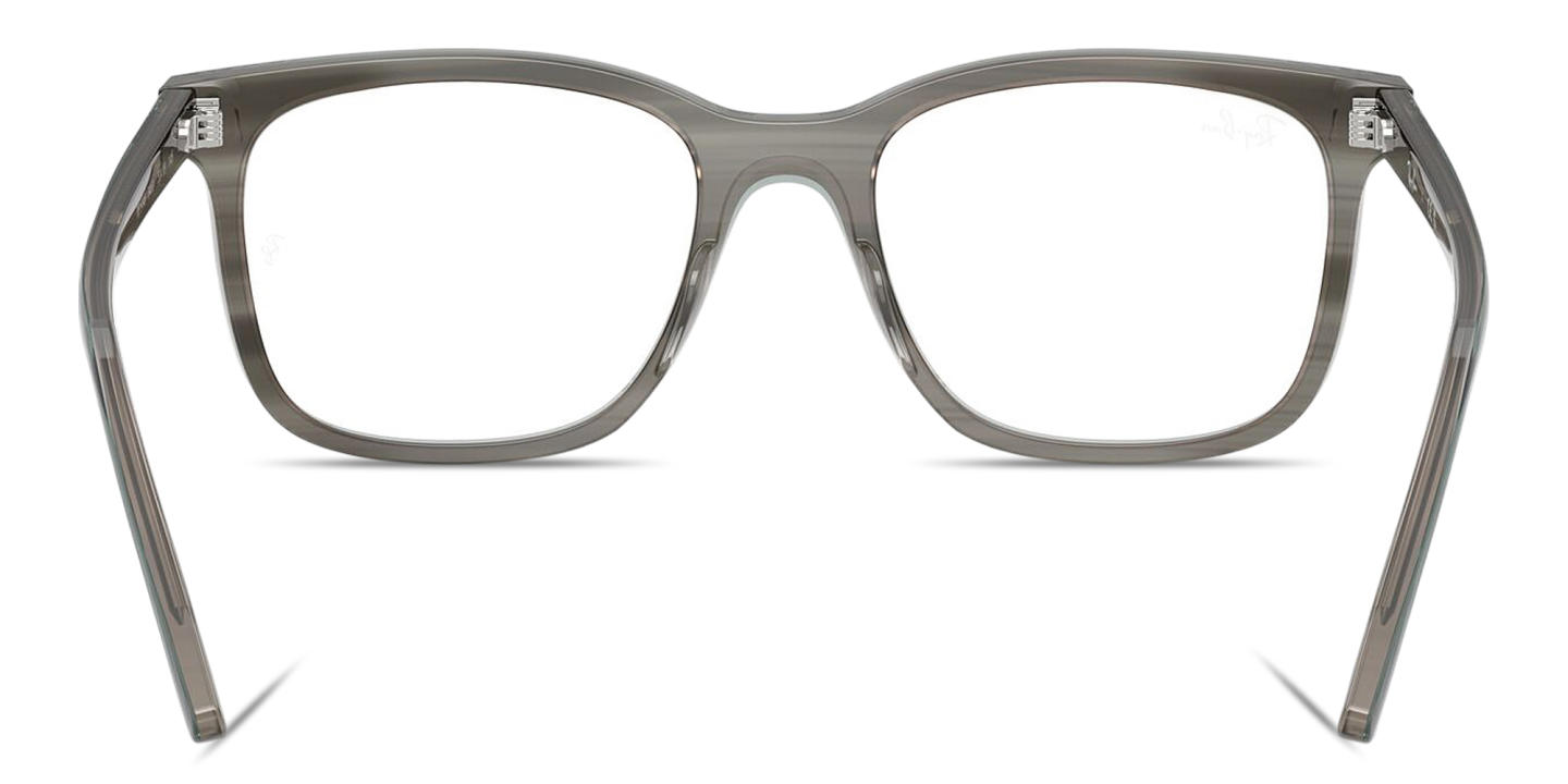 Shop Ray-Ban Optics Unisex Square Eyeglasses in Striped Grey online.
