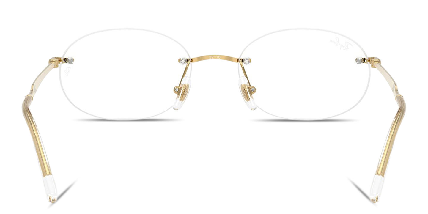 Shop Ray-Ban Optics Unisex Rimless Oval Eyeglasses in Arista Gold online.