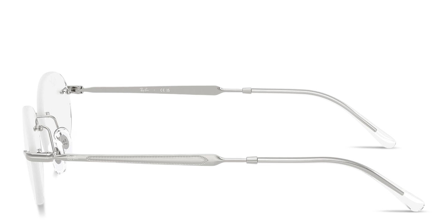 Shop Ray-Ban Optics Unisex Rimless Oval Eyeglasses in Silver online.