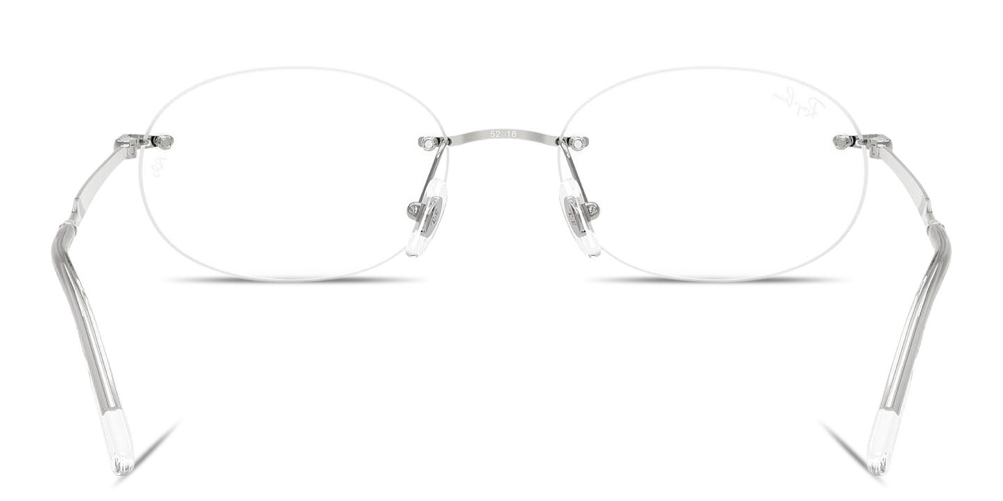 Shop Ray-Ban Optics Unisex Rimless Oval Eyeglasses in Silver online.