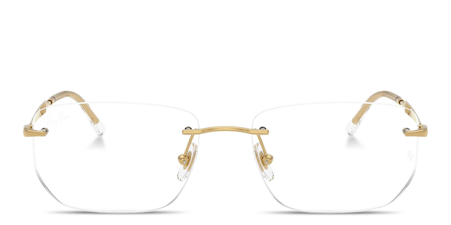 Shop Ray-Ban Optics Unisex Rimless Irregular Eyeglasses in Black online.