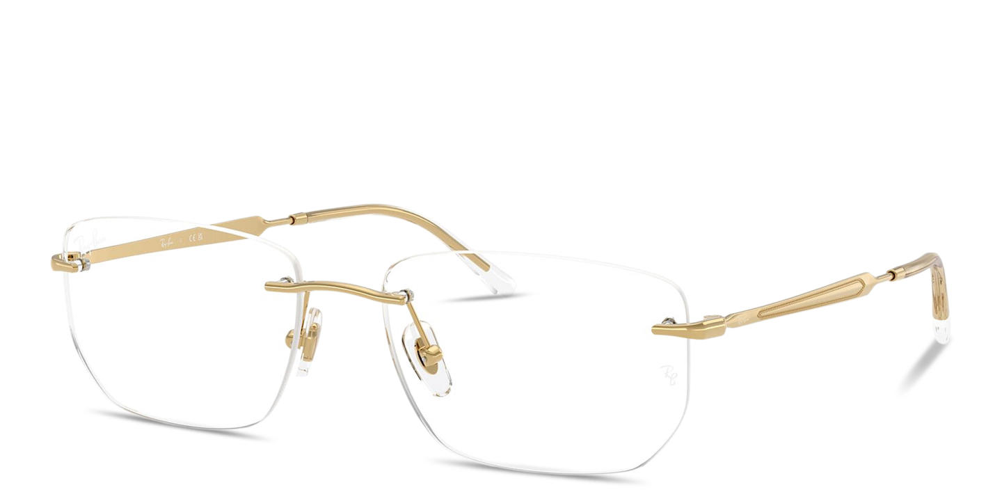 Shop Ray-Ban Optics Unisex Rimless Irregular Eyeglasses in Black online.