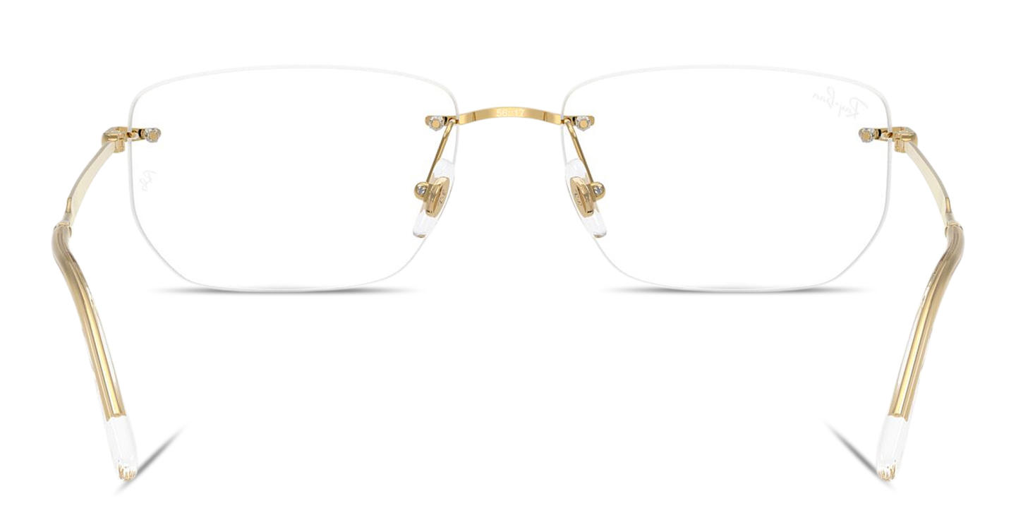 Shop Ray-Ban Optics Unisex Rimless Irregular Eyeglasses in Black online.