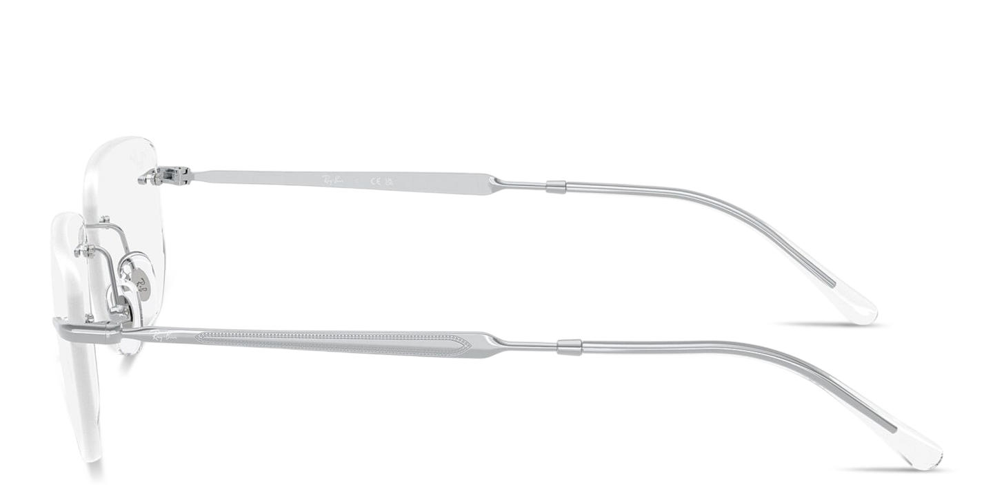 Shop Ray-Ban Optics Unisex Rimless Irregular Eyeglasses in Silver online.