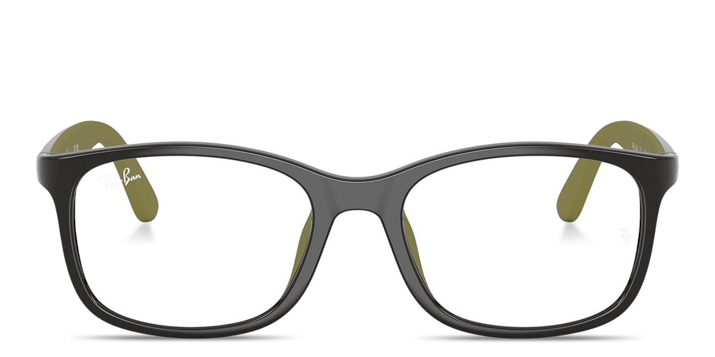 Shop Ray-Ban Optics Kids Bio-Based Pillow Eyeglasses in Grey On Rubber Green online.