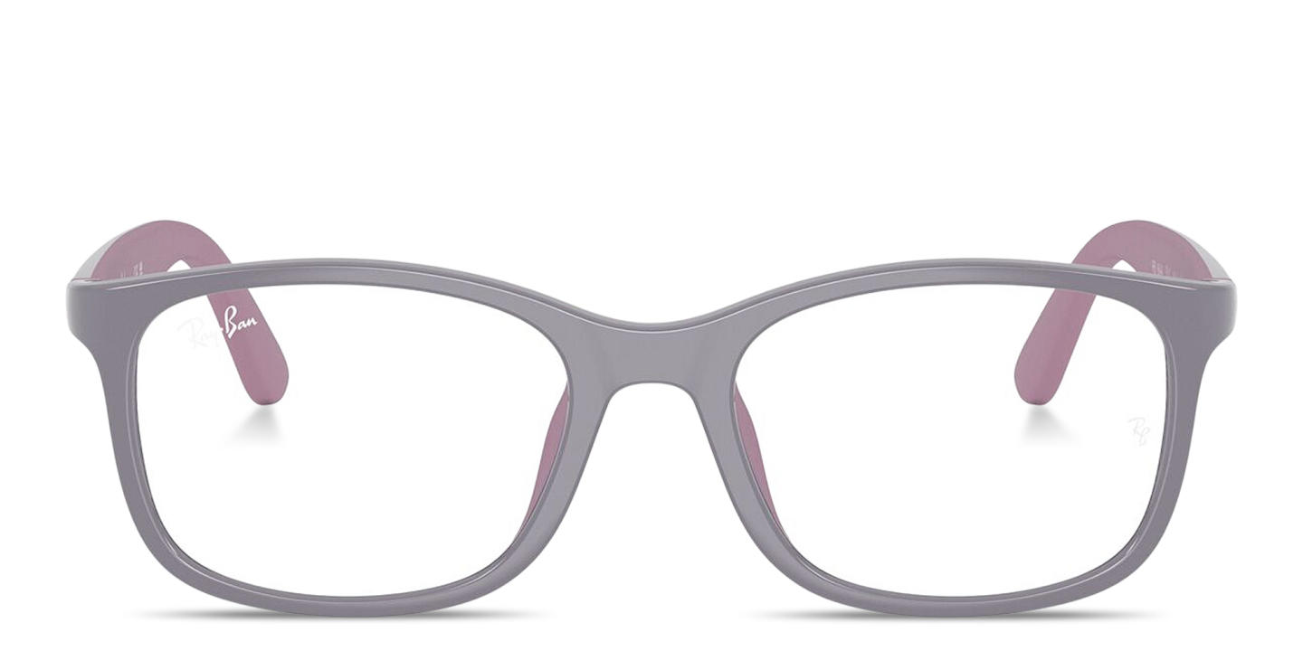 Shop Ray-Ban Optics Kids Bio-Based Pillow Eyeglasses in Purple On Rubber Pink online.