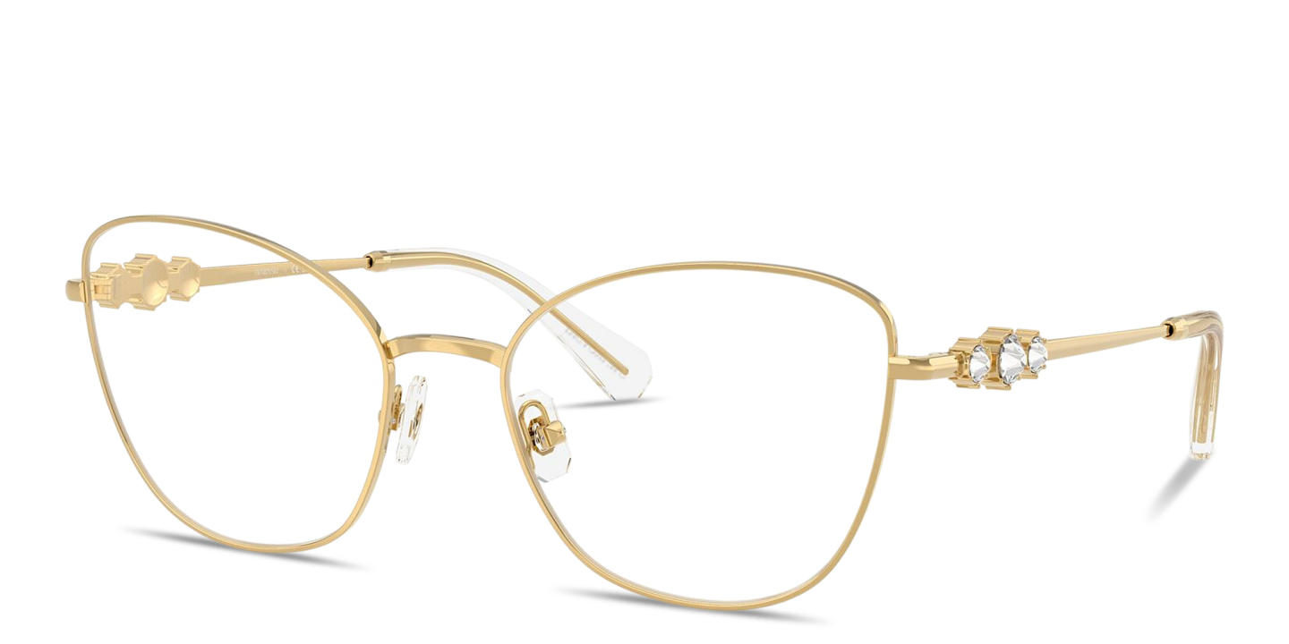 Shop Swarovski Crystal Cat-Eye Eyeglasses in Gold online.