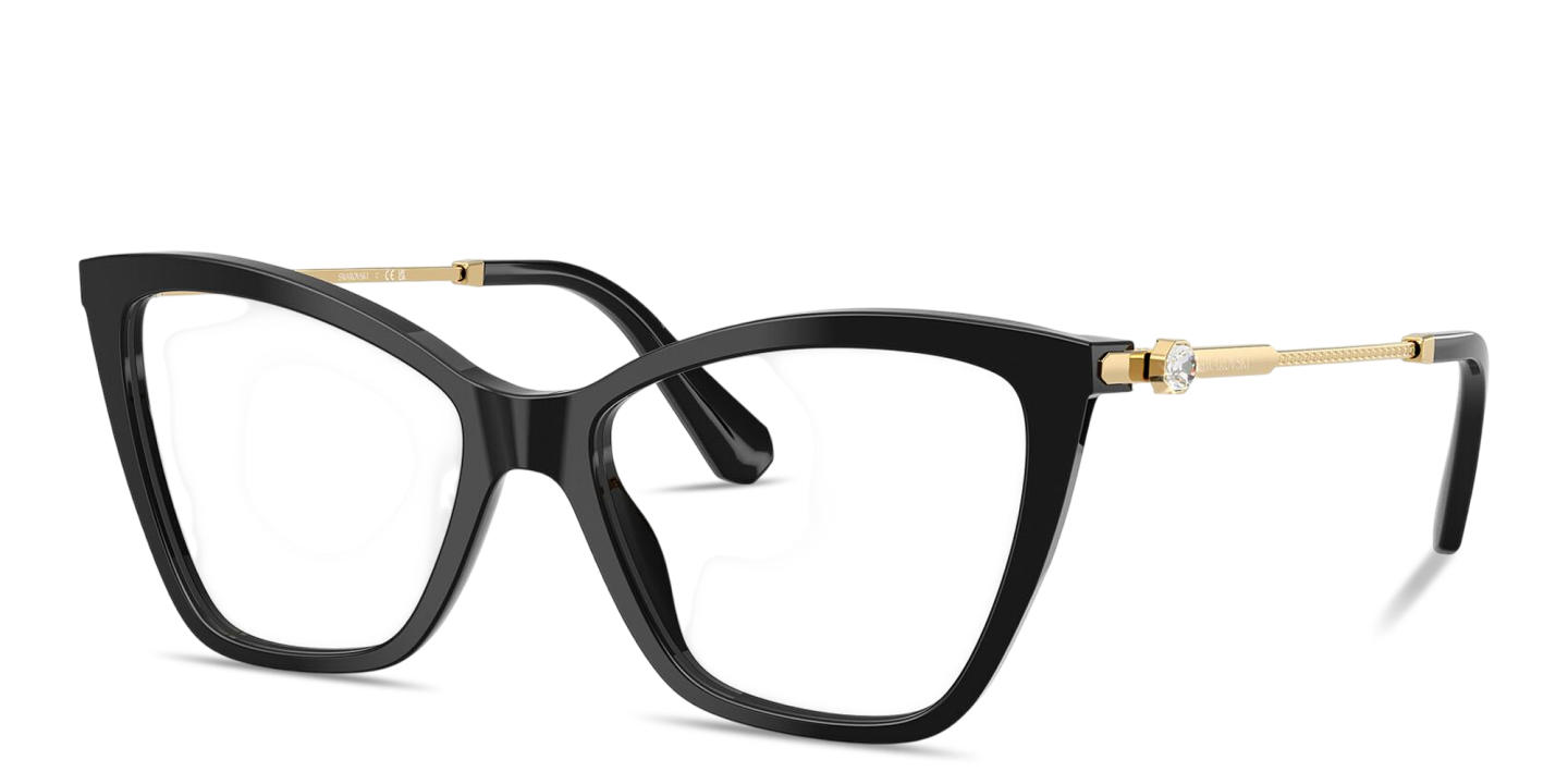 Shop Swarovski Crystal-Embellished Cat-Eye Eyeglasses in Black online.