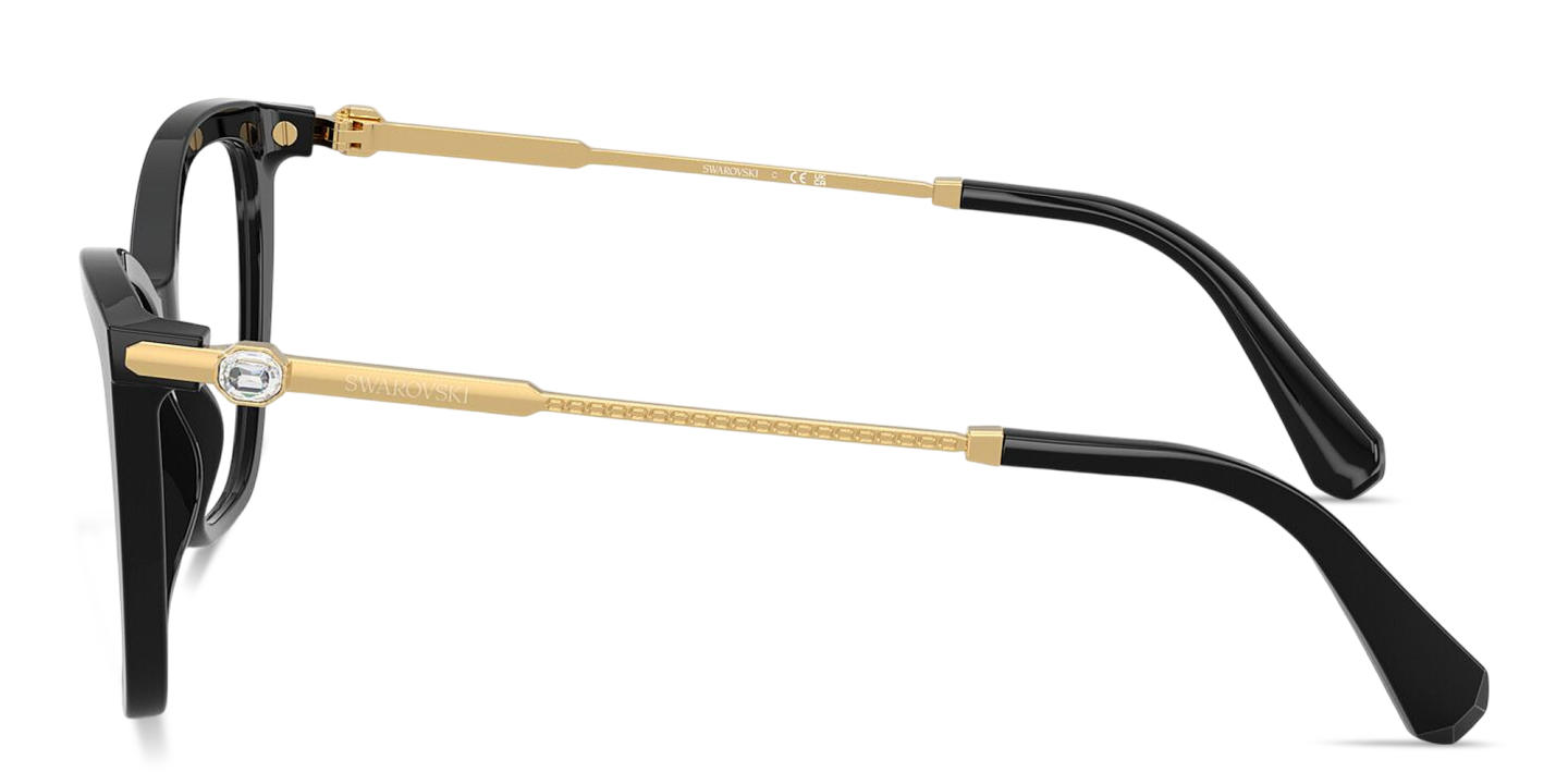 Shop Swarovski Crystal-Embellished Cat-Eye Eyeglasses in Black online.