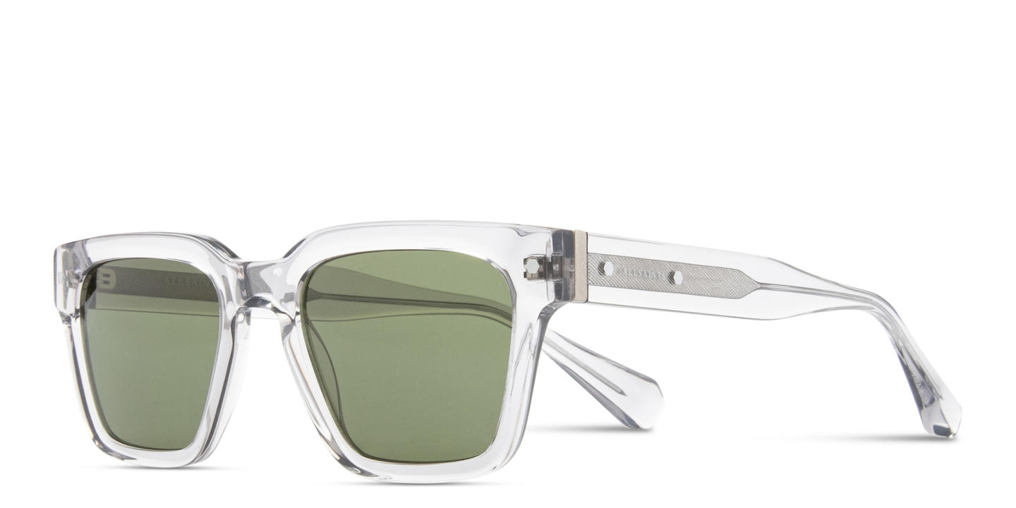 Shop ALL SAINTS Suki Unisex Square Sunglasses in Transparent Grey online.