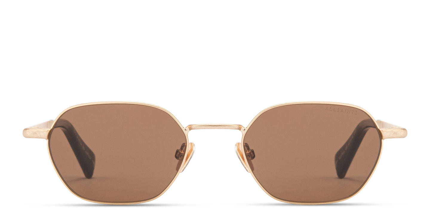 Shop ALL SAINTS Rory Unisex Irregular Sunglasses in Gold online.