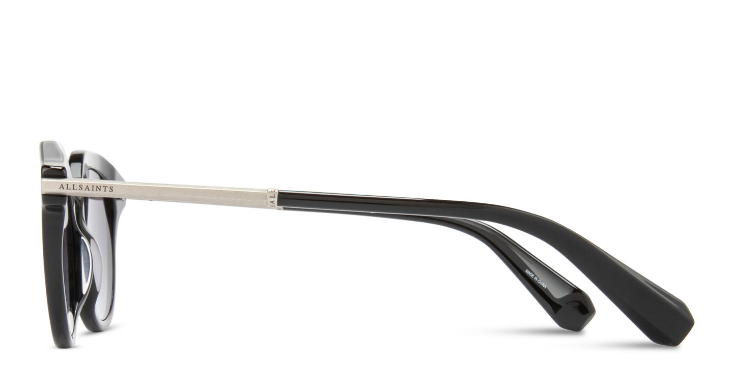 Shop ALL SAINTS Van Unisex Round Sunglasses in Black online.