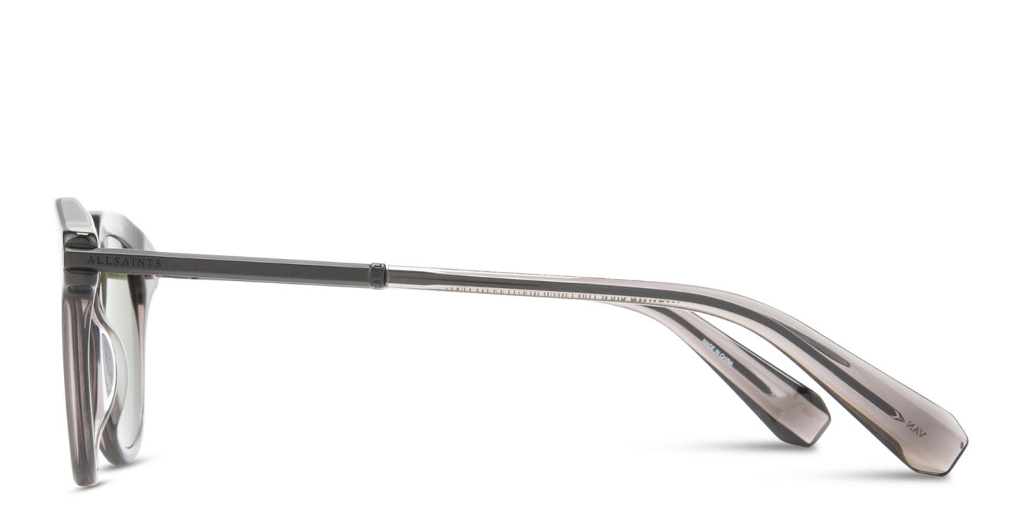 Shop ALL SAINTS Van Unisex Round Sunglasses in Transparent Grey online.