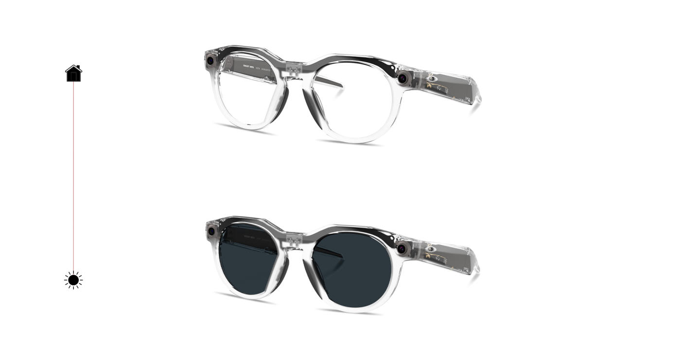 Shop Oakley Meta HSTN Limited Edition Transitions® Unisex Round Sunglasses in Clear online.